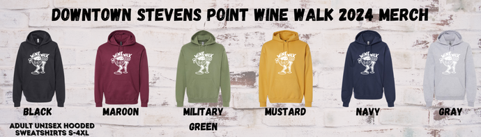 Wine Walk 2024 Hooded Sweatshirt (Adult Unisex)