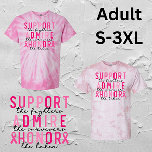 Support Admire Honor Breast Cancer Awareness