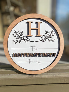 Custom Family Round Sign