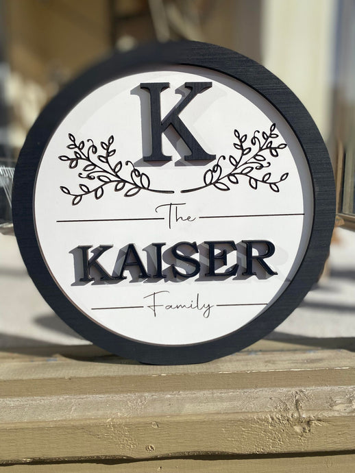 Custom Family Round Sign