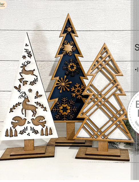 Standing Christmas Tree Decor (Set of 3)
