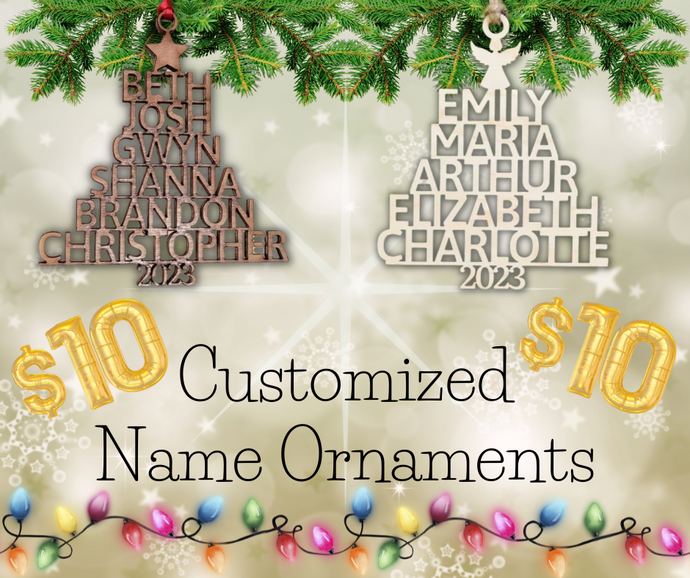 Customized Name Ornaments