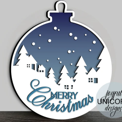 Merry Christmas Village Ornament Door Sign