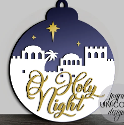 Oh Holy Night Ornament Door Sign