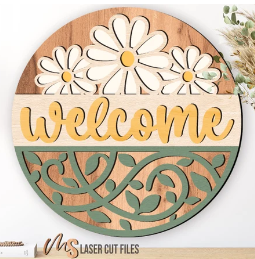 Welcome Daisy Door Sign