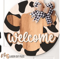 Welcome Cow Door Sign