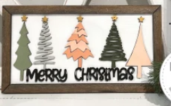 Merry Christmas Framed Sign with Stand