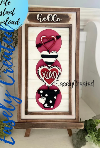 Interchangeable Easel Valentines Day