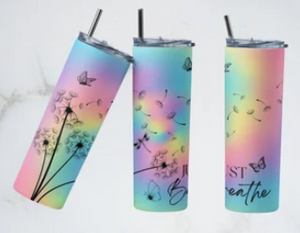 Colorful Just Breathe 20oz Tumbler