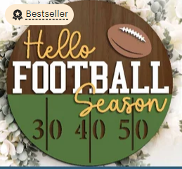 Hello Football Season Door Sign