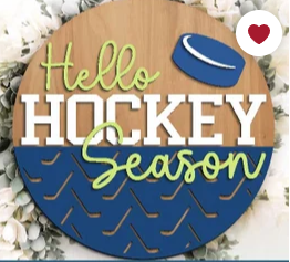 Hello Hockey Season Door Sign