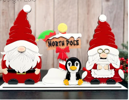 Gnomes Shelf Sitter Set of 3 Scene North Pole