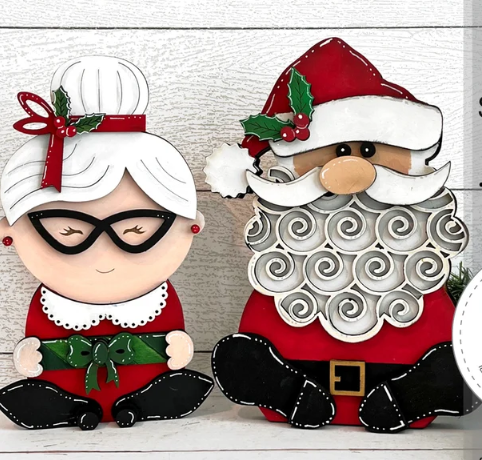 Santa & Mrs. Claus Shelf Sitters (Set of 2)