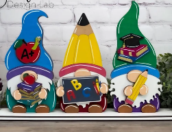 Gnomes Shelf Sitter Set of 3 Back To School