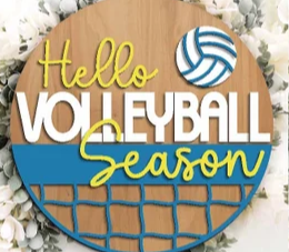 Hello Volleyball Season Door Sign