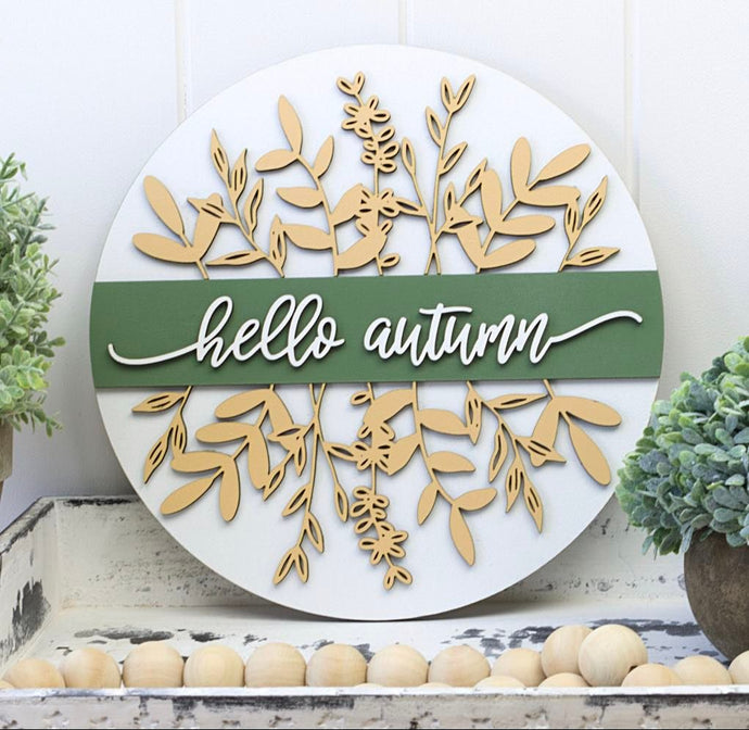 Hello Autumn Door Sign