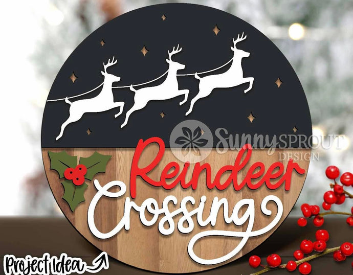 Reindeer Crossing Door Sign