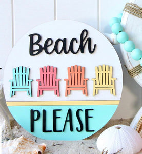 Beach Please Door Sign