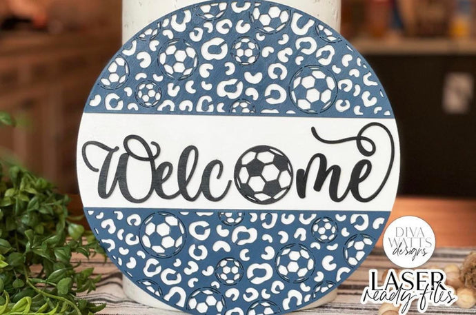 Welcome Soccer Door Sign