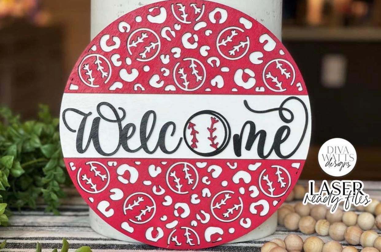 Welcome Baseball / Softball Door Sign