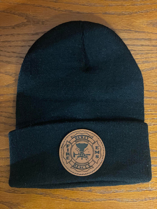 Dewey FD Beanie Hat with Leather Patch