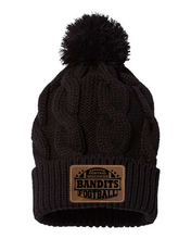 Load image into Gallery viewer, Cable Knit Beanie with Leather Patch