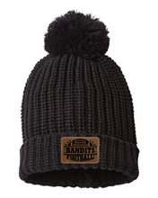 Load image into Gallery viewer, Cable Knit Beanie with Leather Patch