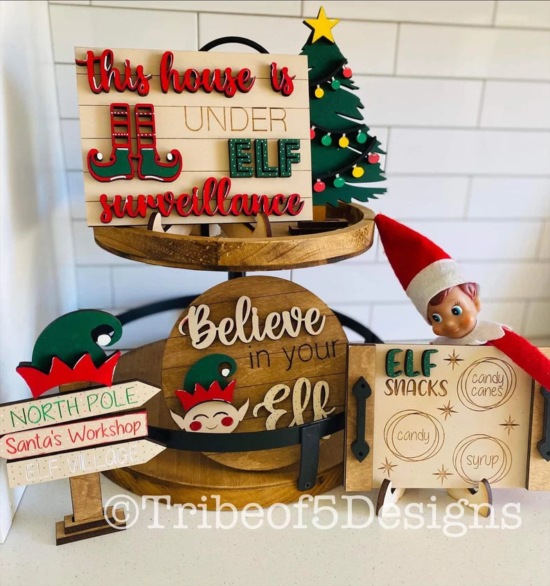 Elf Tiered Tray 3D Set