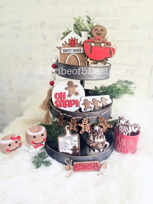 Gingerbread Tiered Tray 3D Set