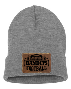 Cable Knit Beanie with Leather Patch