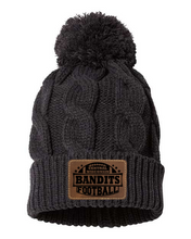 Load image into Gallery viewer, Cable Knit Beanie with Leather Patch