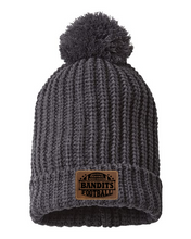 Load image into Gallery viewer, Cable Knit Beanie with Leather Patch