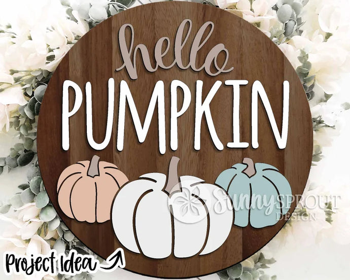 Hello Pumpkins (3) Door Sign