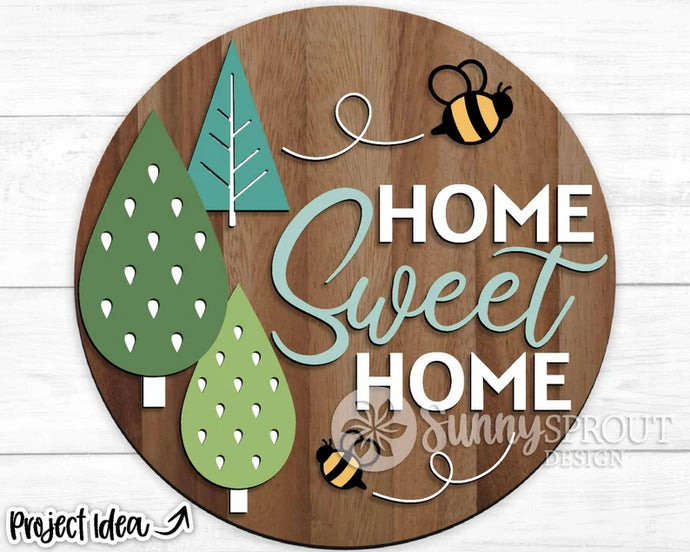 Home Sweet Home Bees Door Sign