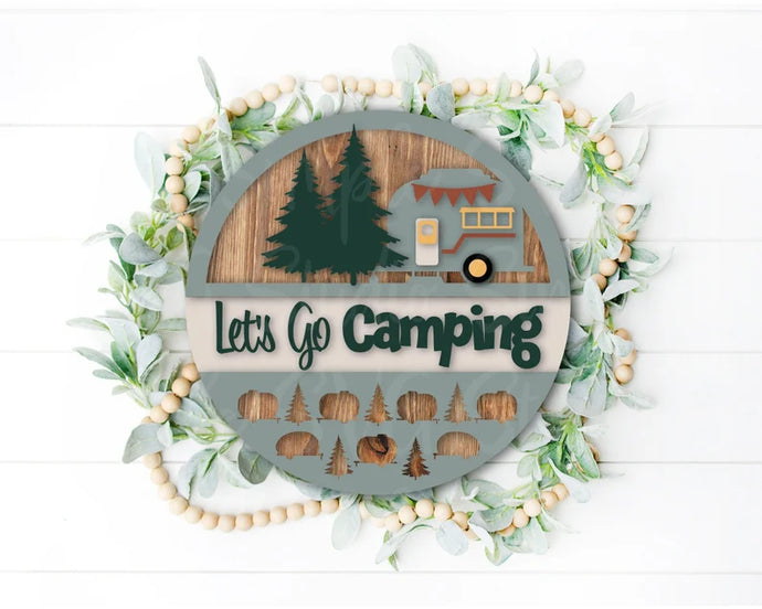 Let's Go Camping Door Sign