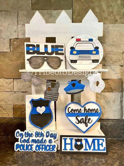 Police Tiered Tray 3D Set