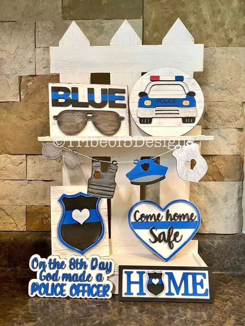 Police Tiered Tray 3D Set