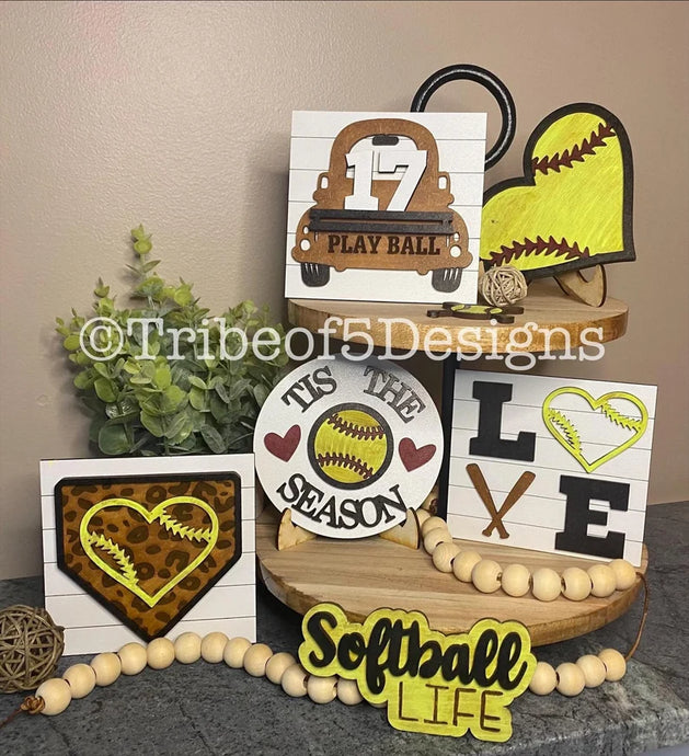 Softball II Tiered Tray 3D Set