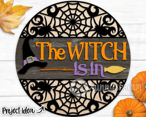 The Witch Is In Door Sign