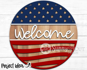 Welcome Flag Door Sign