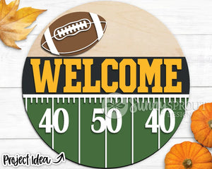 Welcome Football Door Sign