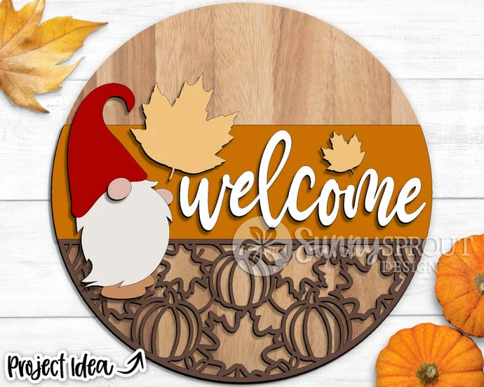 Welcome Gnome Fall Door Sign