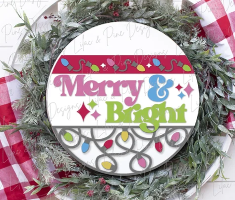 Merry & Bright Door Sign