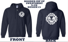 Load image into Gallery viewer, Dewey FD Hooded Zip Up Navy Sweatshirt