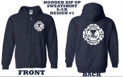 Dewey FD Hooded Zip Up Navy Sweatshirt