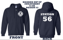 Load image into Gallery viewer, Dewey FD Hooded Zip Up Navy Sweatshirt