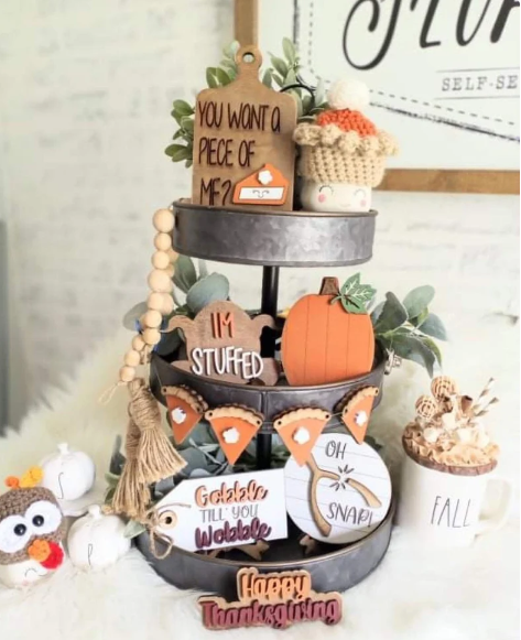 Thanksgiving 2 Tiered Tray 3D Set